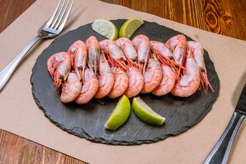 boiled shrimp on plate