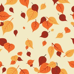 Fototapeta na wymiar seamless background of autumn leaves