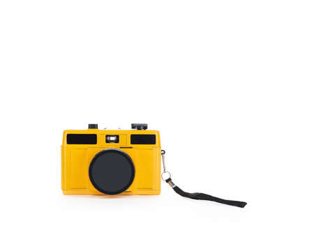 Isolated toy camera with lens cap