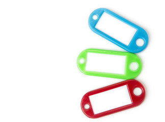 Blank key fob in various colors on the white