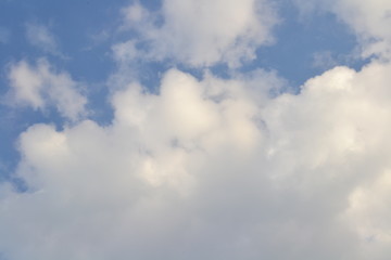 sky, clouds, blue, cloud, white, nature, weather, day, heaven, cloudscape, cloudy, summer, air, atmosphere, sunny, light, fluffy, cumulus, clear, natural, space, bright, sun, blue sky