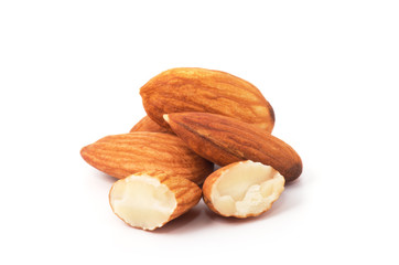 Almond isolated on white