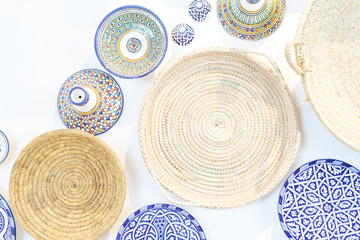 traditional Moroccan plates as wall decoration