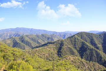 Beautiful view of the green hills of Cyprus