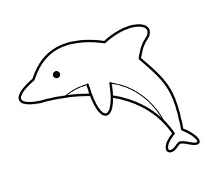Obraz premium イルカ模様(線画)