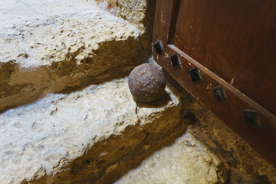 Interiors of the ancient fortress of the modern museum medieval fortress Kules. 