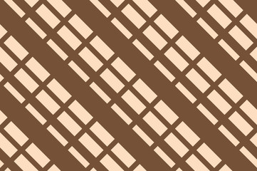 Traditional ornament with cells, squares for printing on fabric, textiles, home interior with different shades of brown, beige, pink. 