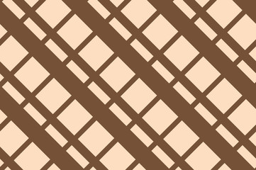 Traditional ornament with cells, squares for printing on fabric, textiles, home interior with different shades of brown, beige, pink. 