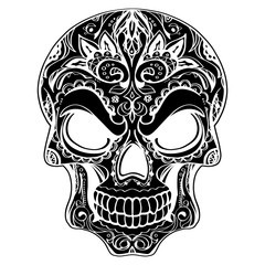 Day of The Dead, skull with floral ornament