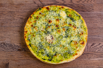 Pizza with pesto