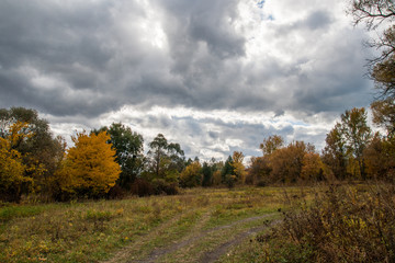 Fototapeta na wymiar Autumn cloudy landscape