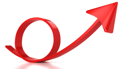 Red round arrow