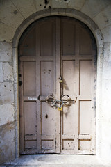 Old historic gate locked in Eminonu, istanbul