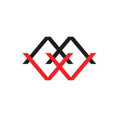 MW logo or WM logo letter design