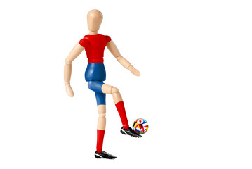 Obraz premium Gliederpuppe Fussball Spieler