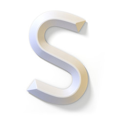 White dimensional font LETTER S 3D