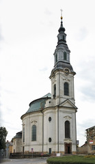 Fototapeta na wymiar Church of Assumption of Blessed Virgin Mary in Novy Bor. Bohemia. Czech Republic