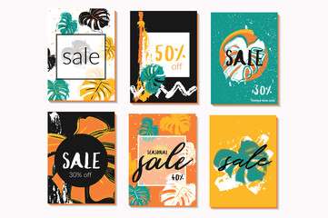 Vector illustrations for website and mobile website social media banners, posters, email and newsletter designs, ads, promotional material. trendy graphic. Social media sale banners collection.