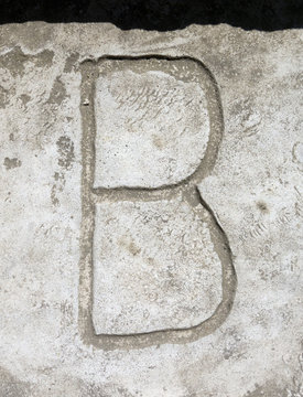 Written Wording in Distressed State Typography Found Letter B