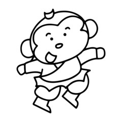 Naklejka premium Great Sage in Journey to the West, the Chinese Mythology Novel Tale