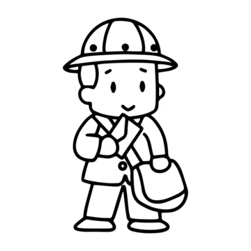 Postman boy cartoon illustration isolated on white background for children color book Stock Vector | Adobe Stock Postman boy cartoon illustration isolated on white background for children color book Stock Vector | Adobe Stock