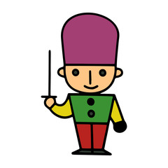 Beefeater guard cartoon illustration isolated on white background for children color book