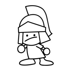 Roman gladiators cartoon illustration isolated on white background for children color book