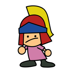 Roman gladiators cartoon illustration isolated on white background for children color book