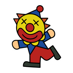 Clown cartoon illustration isolated on white background for children color book