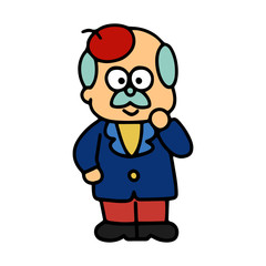 Artist cartoon illustration isolated on white background for children color book