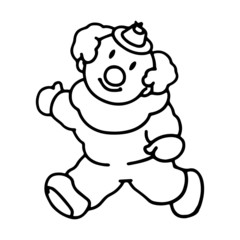 Clown cartoon illustration isolated on white background for children color book