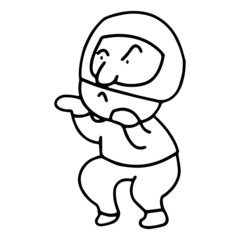 Thief cartoon illustration isolated on white background for children color book