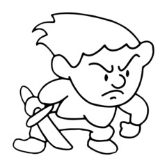 Bandit cartoon illustration isolated on white background for children color book