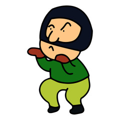 Thief cartoon illustration isolated on white background for children color book