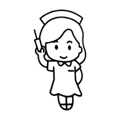 Nurse cartoon illustration isolated on white background for children color book