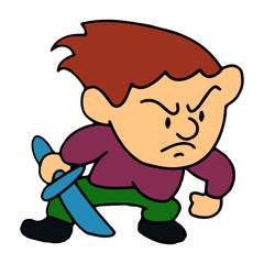 Bandit cartoon illustration isolated on white background for children color book