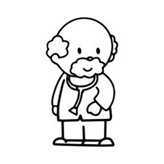 Doctor cartoon illustration isolated on white background for children color book