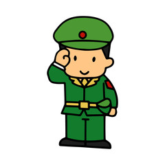 Policeman cartoon illustration isolated on white background for children color book