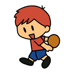 Sport Boy cartoon illustration isolated on white background for children color book