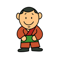 Waiter cartoon illustration isolated on white background for children color book