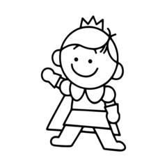 Prince cartoon illustration isolated on white background for children color book