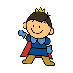 Prince cartoon illustration isolated on white background for children color book
