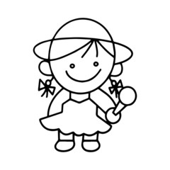 Singer cartoon illustration isolated on white background for children color book