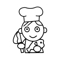 Chief cartoon illustration isolated on white background for children color book