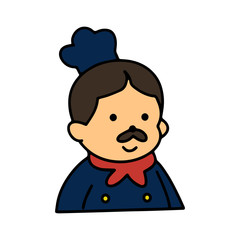 Chief cartoon illustration isolated on white background for children color book