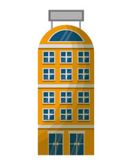 Obraz premium hotel building facade billboard in roof