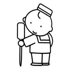 Sailor cartoon illustration isolated on white background for children color book