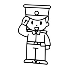 Policeman cartoon illustration isolated on white background for children color book
