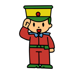 Policeman cartoon illustration isolated on white background for children color book