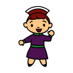 Mongolian kid cartoon illustration isolated on white background for children color book